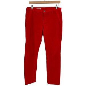 Adriano Goldschmied Steve Ankle Jodhpur Slim Straight‎ Corduroy Pants Red 31R